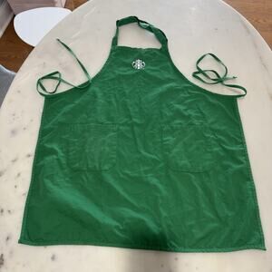 Starbucks Barista Apron Green Authentic Employee Uniform Siren Logo 2 Pockets